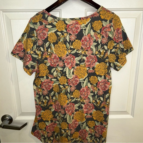 LuLaRoe Yellow and Pink Fitted Blouse - Picture 3 of 6